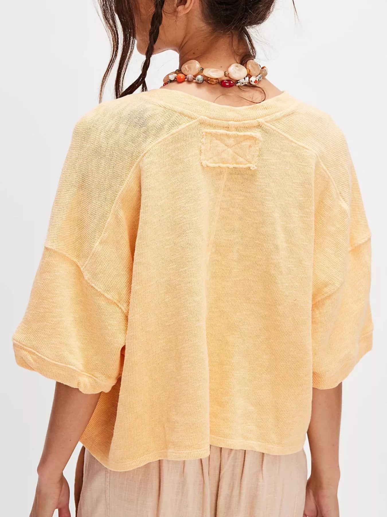 Button - Front Half Sleeve Cardigan - MAD RUFFI