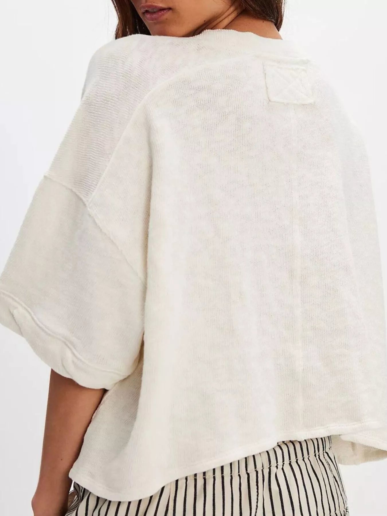 Button - Front Half Sleeve Cardigan - MAD RUFFI