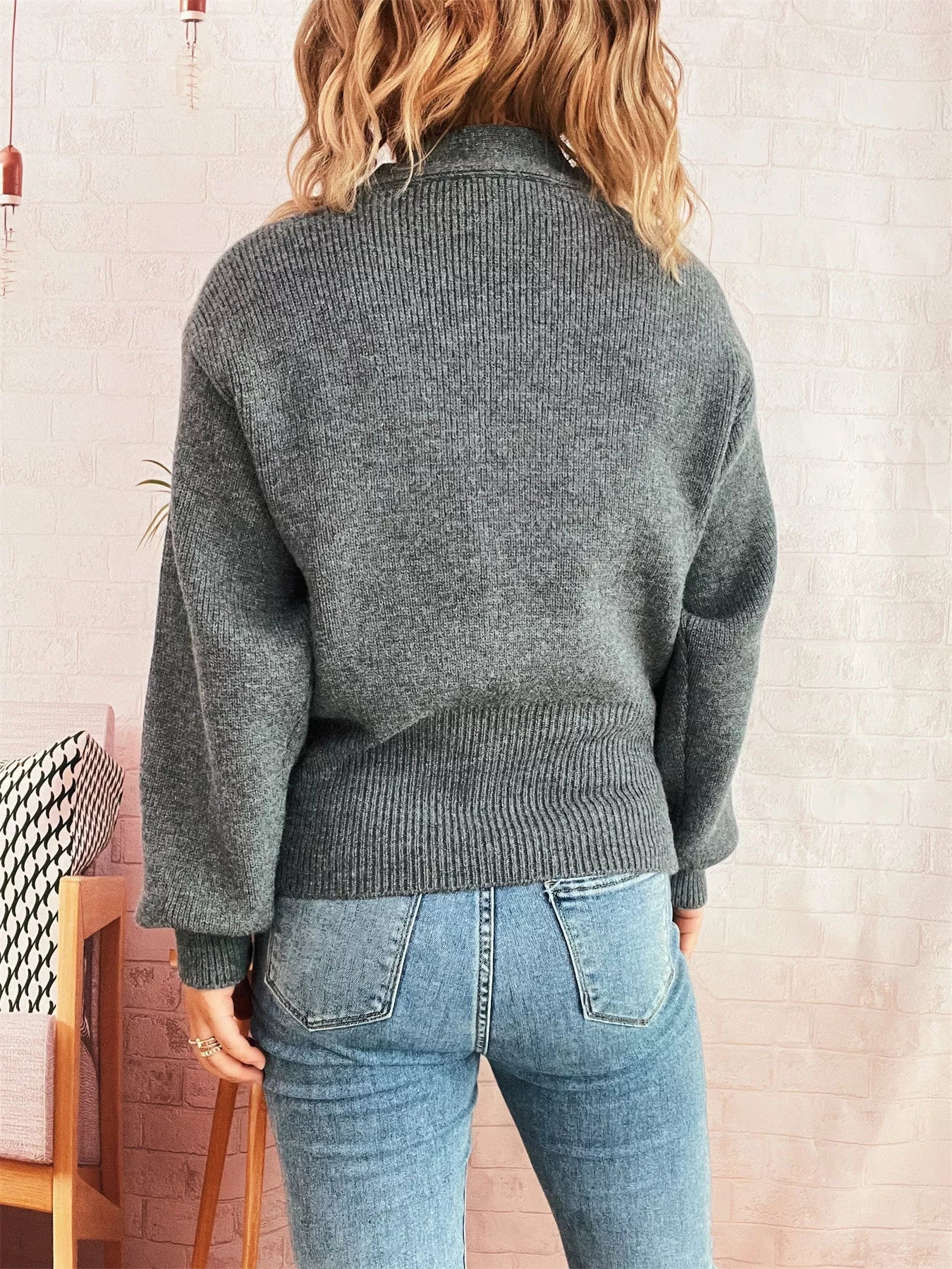 Button Up Long Sleeve Cardigan - MAD RUFFI