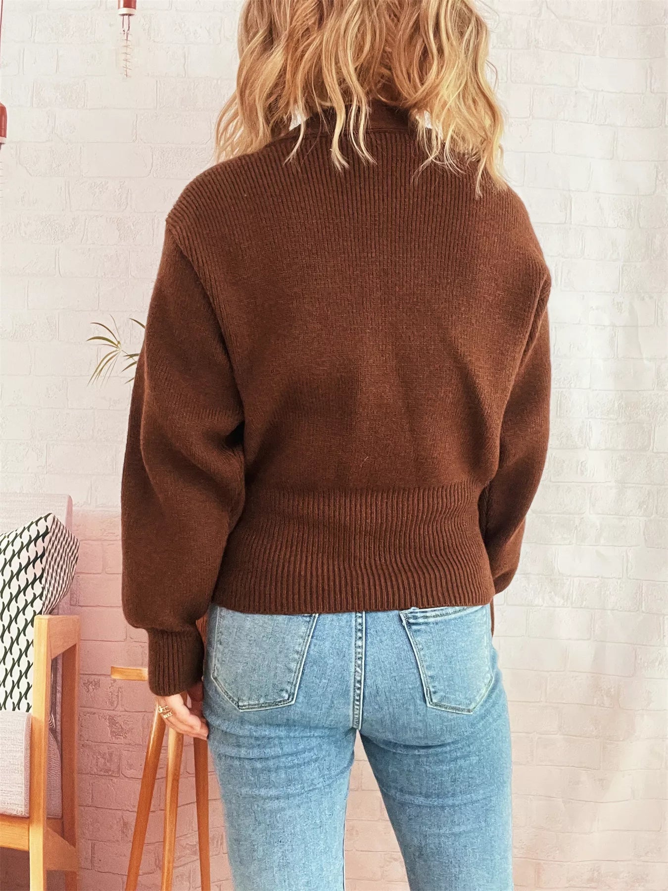 Button Up Long Sleeve Cardigan - MAD RUFFI