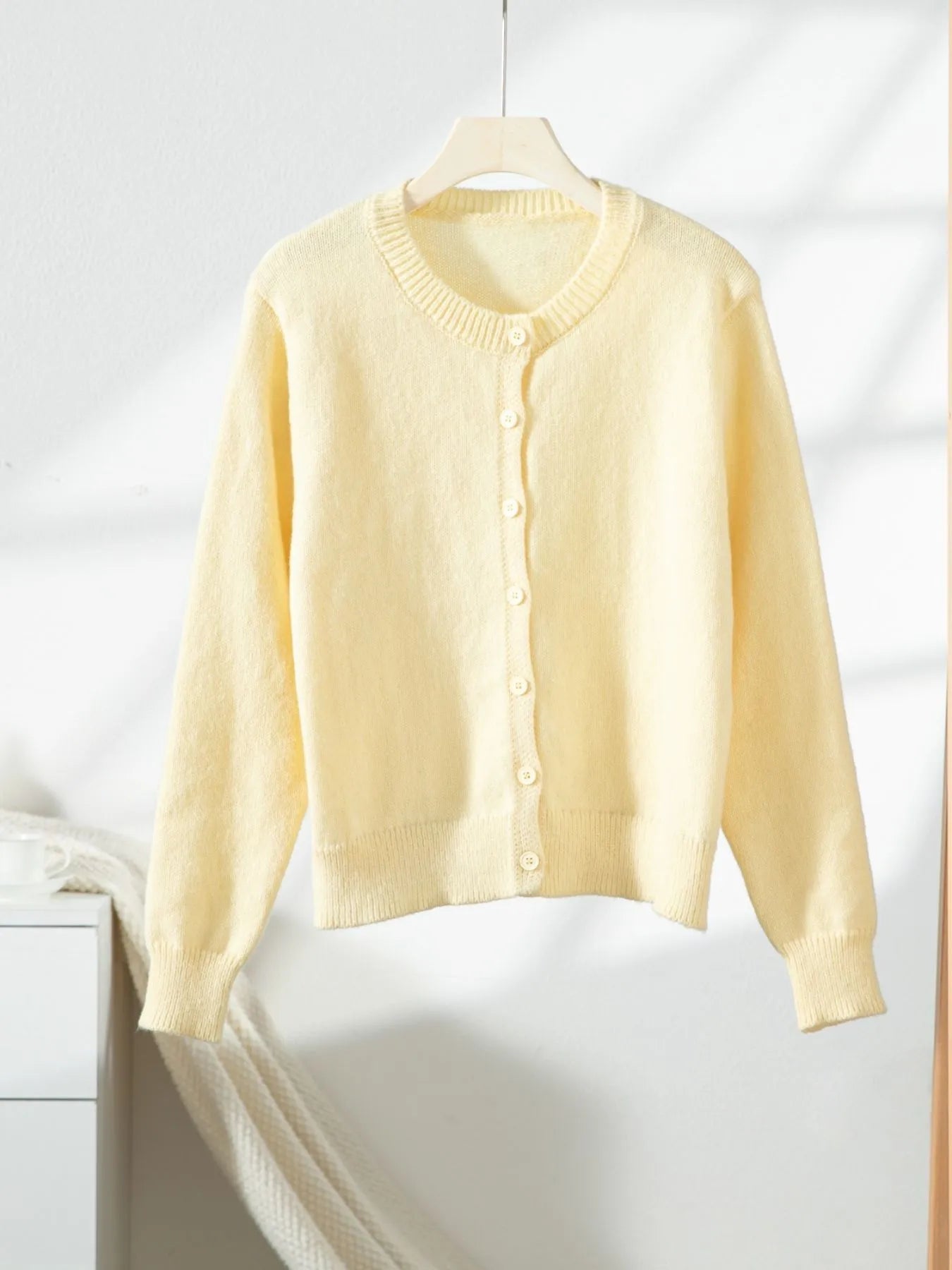 Button - Up Long Sleeve Knit Cardigan - MAD RUFFI