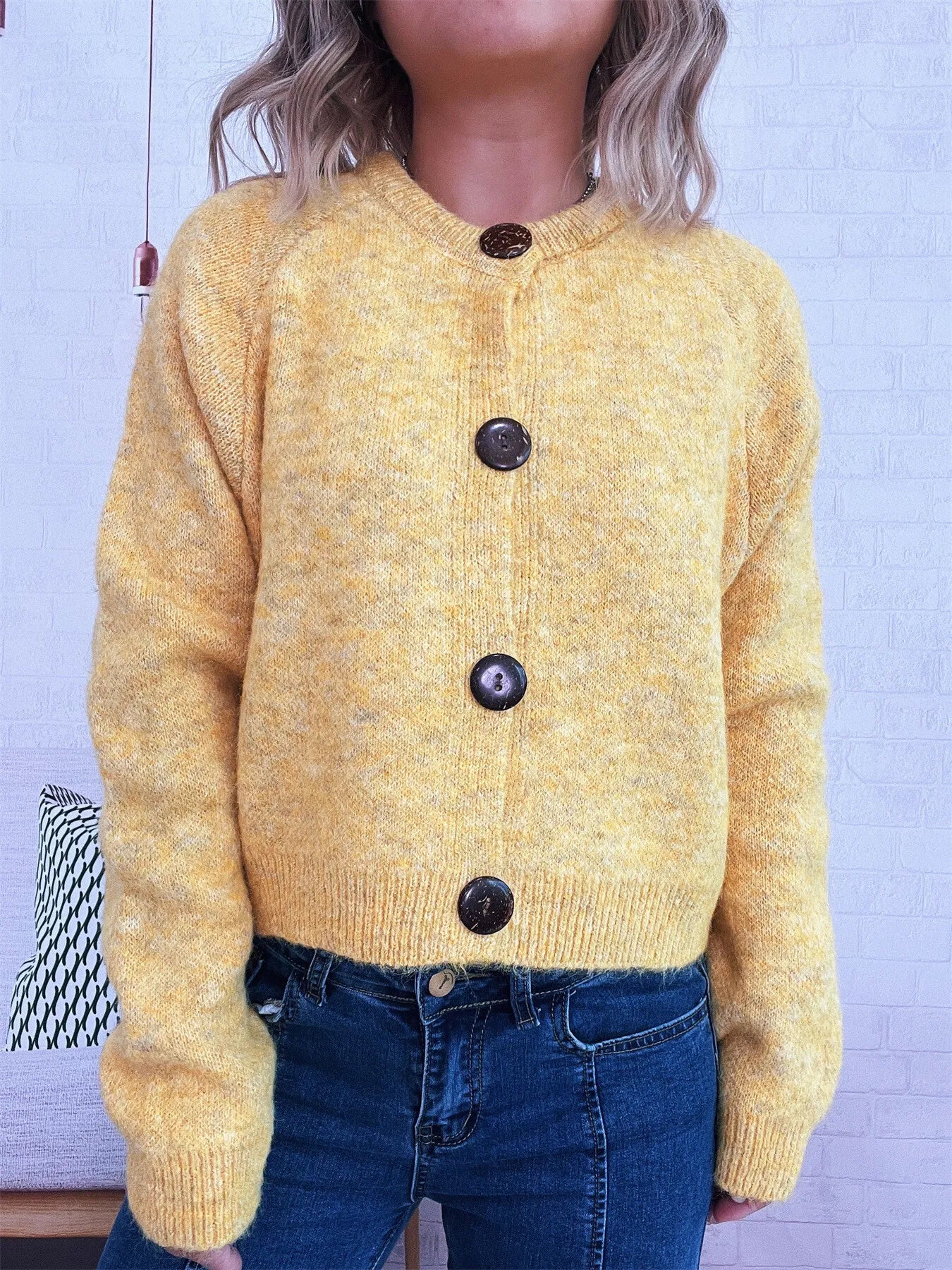 Button - Up Raglan Sleeve Cardigan - MAD RUFFI