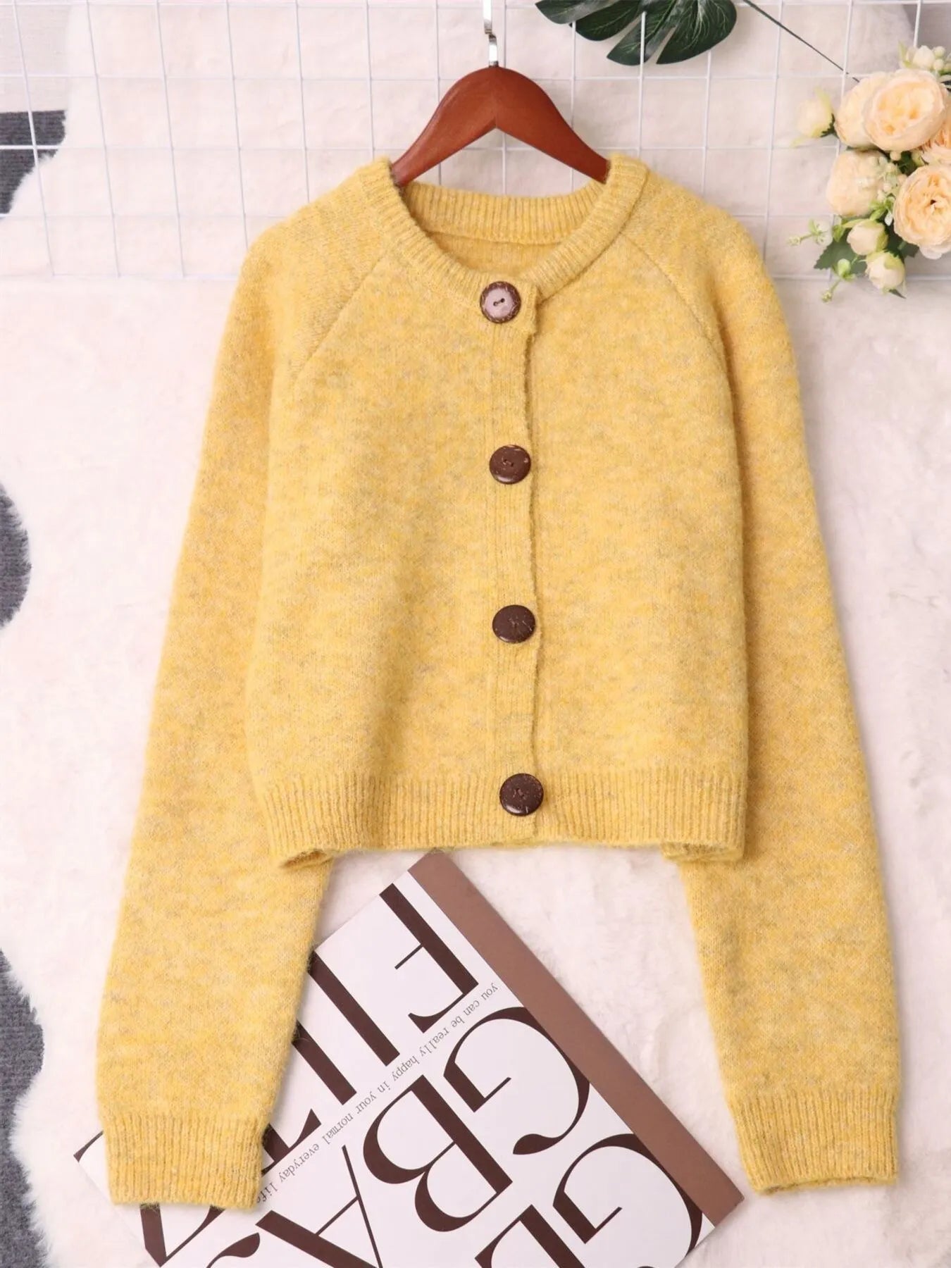 Button - Up Raglan Sleeve Cardigan - MAD RUFFI