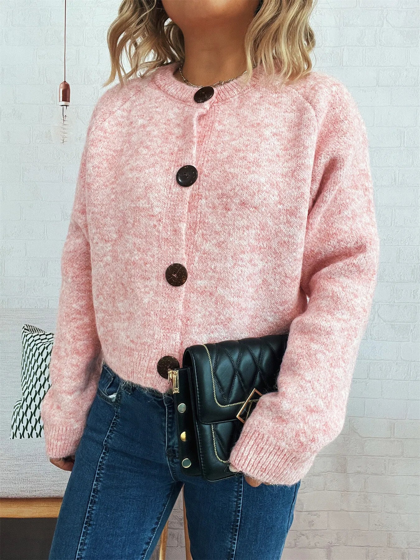 Button - Up Raglan Sleeve Cardigan - MAD RUFFI