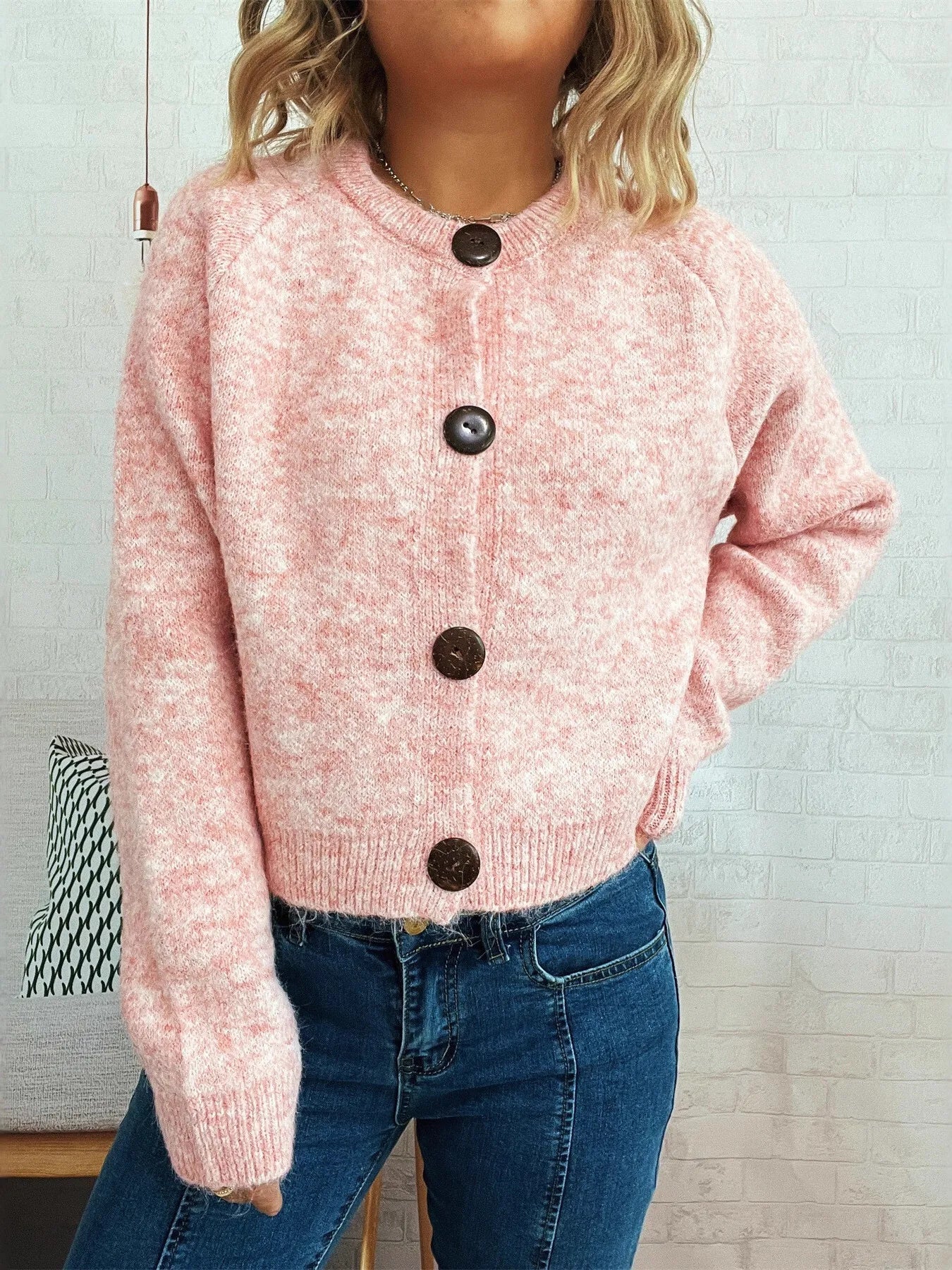 Button - Up Raglan Sleeve Cardigan - MAD RUFFI