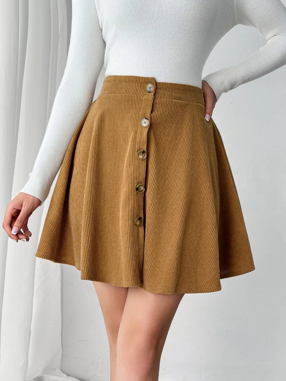 Buttoned Mini Skirt - MAD RUFFI