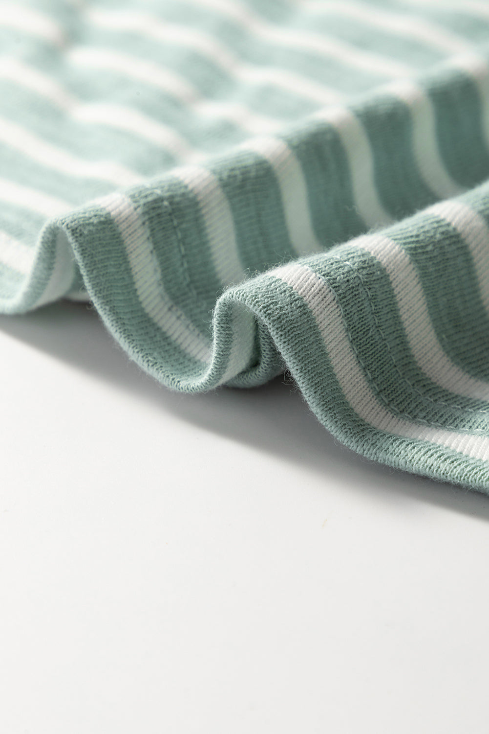 Green Stripe Shirred Fill High Taies sans manches