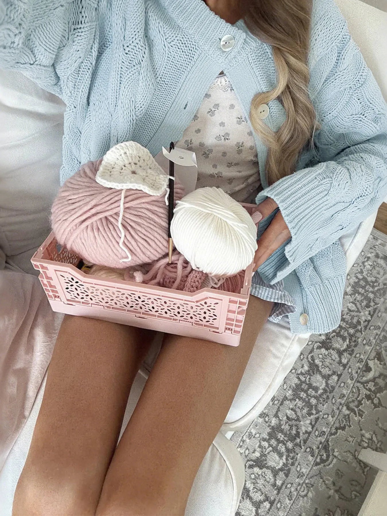 Cable Knit Button - Up Cardigan - MAD RUFFI