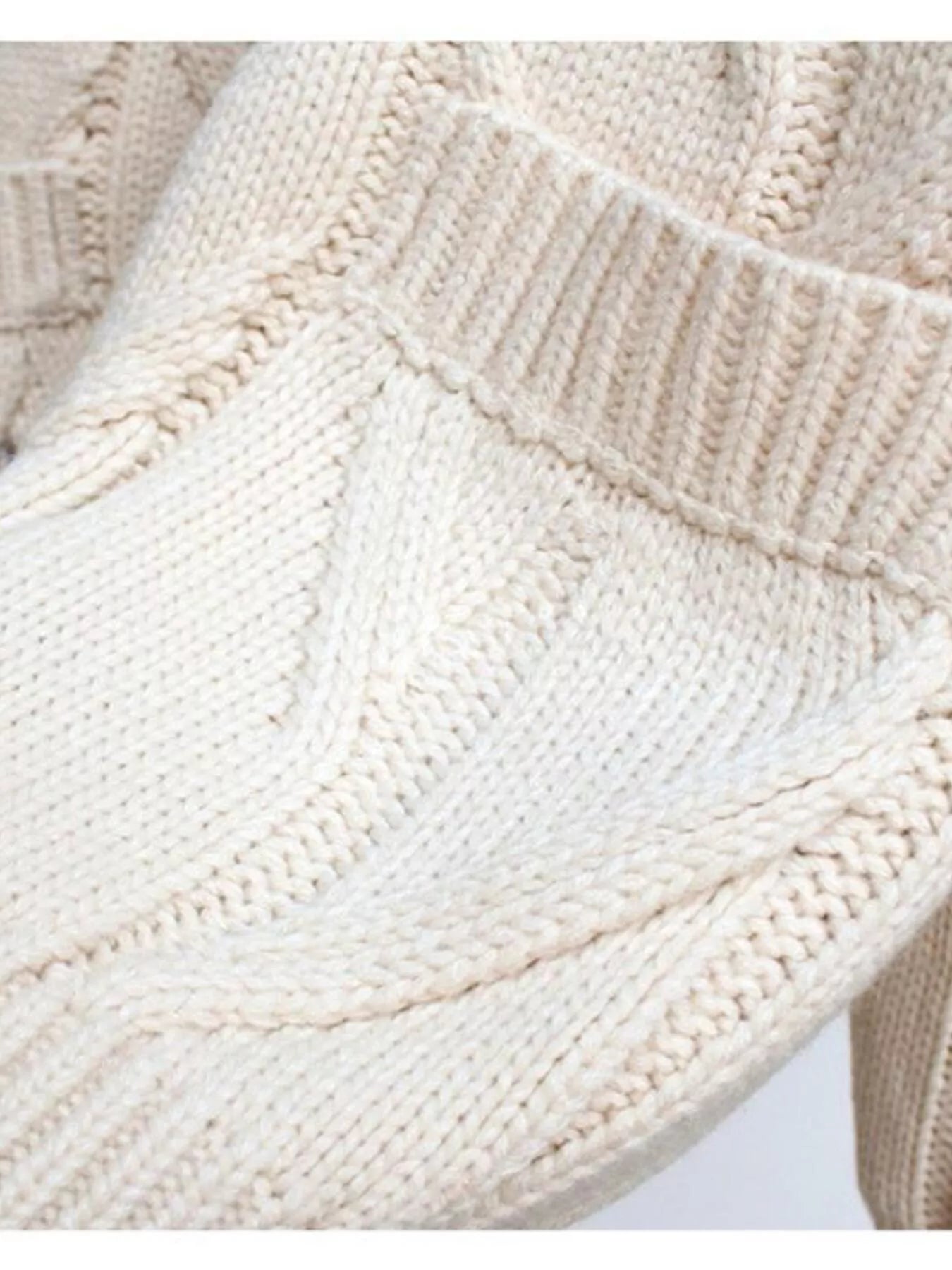 Cable Knit Button Up Cardigan - MAD RUFFI