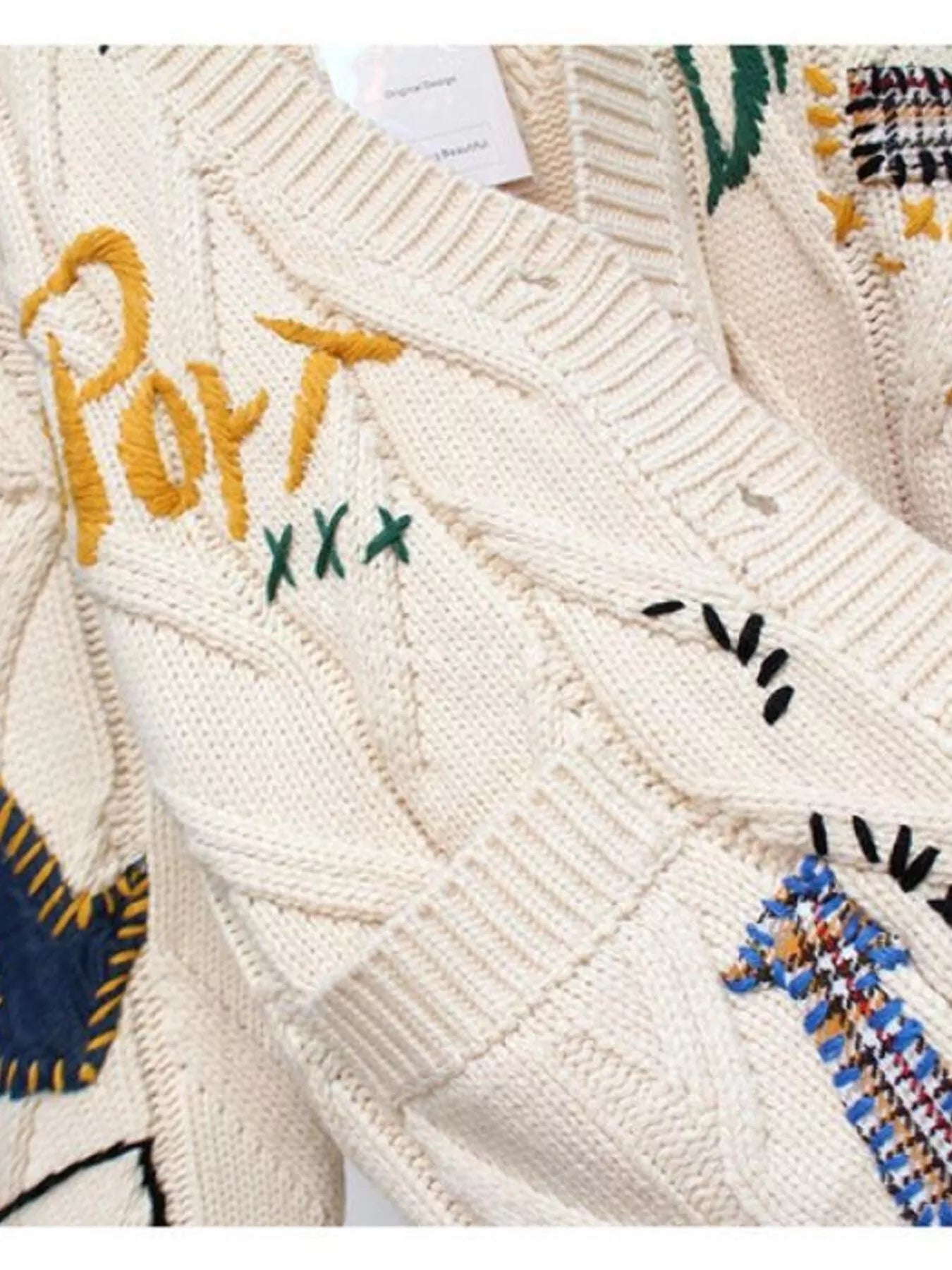 Cable Knit Button Up Cardigan - MAD RUFFI