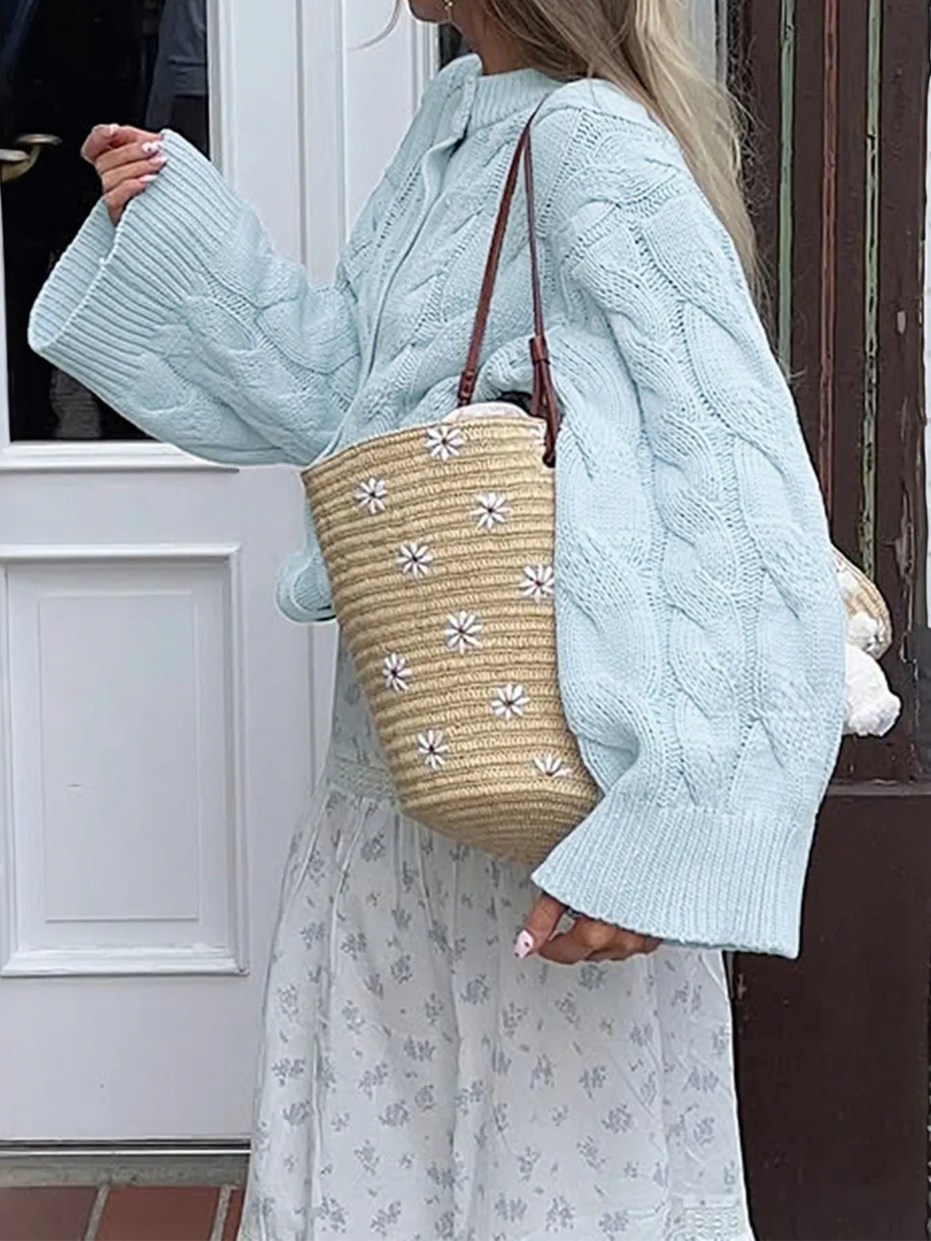 Cable Knit Button - Up Cardigan - MAD RUFFI