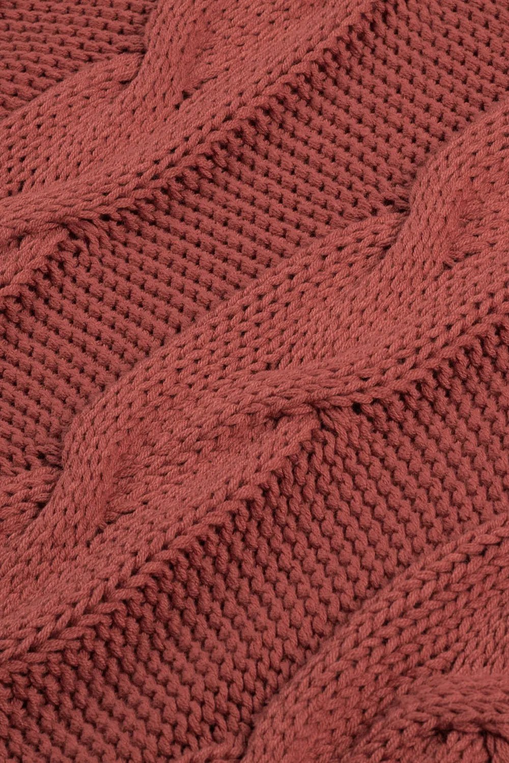 Cable - Knit Turtleneck Dropped Shoulder Sweater - MAD RUFFI