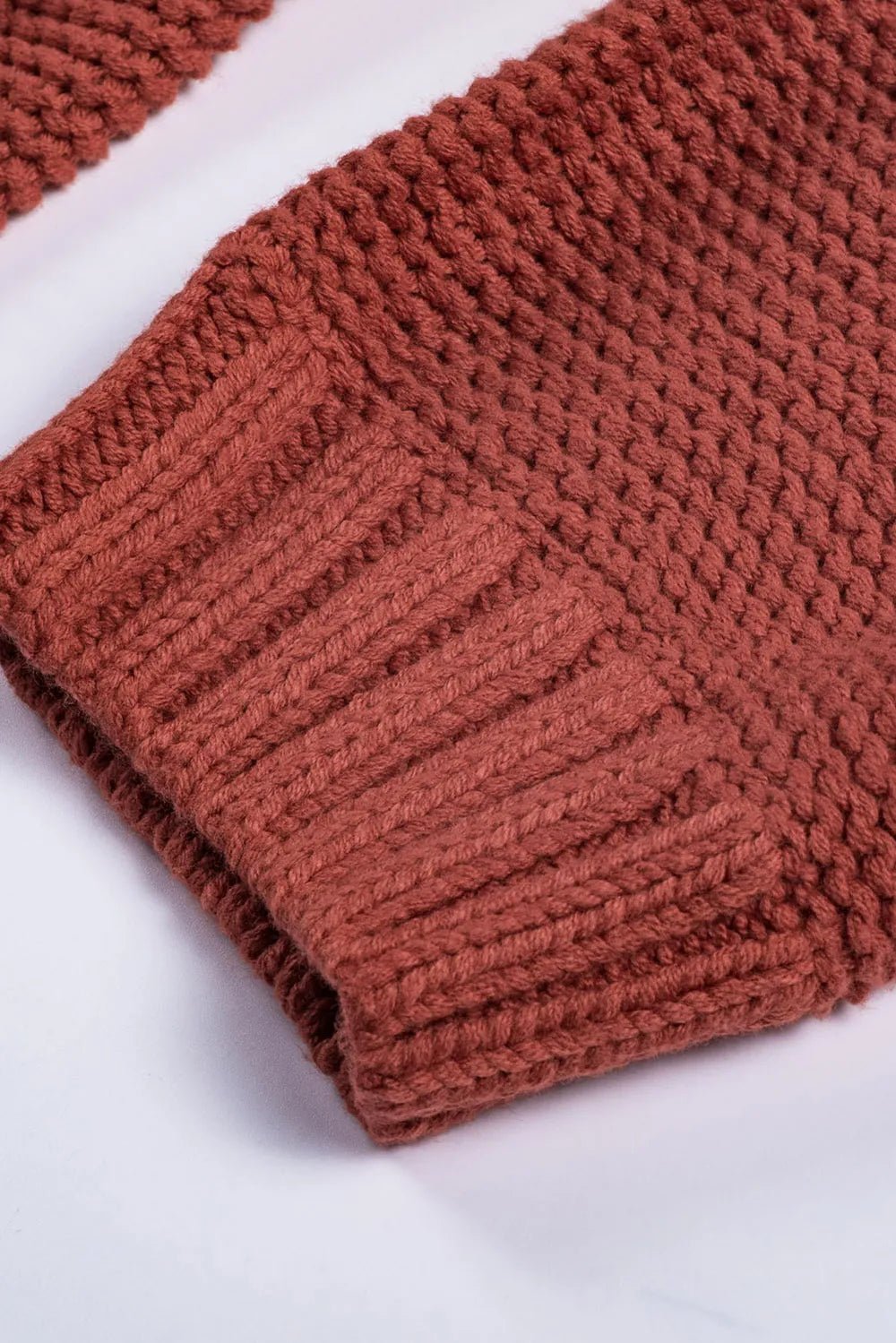 Cable - Knit Turtleneck Dropped Shoulder Sweater - MAD RUFFI