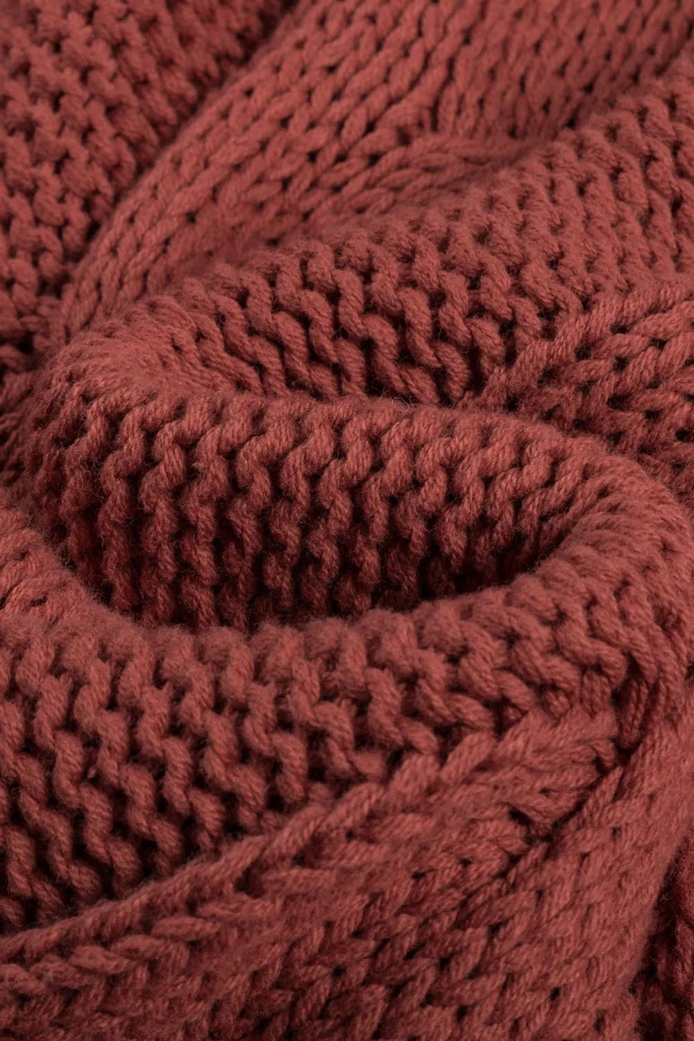 Cable - Knit Turtleneck Dropped Shoulder Sweater - MAD RUFFI