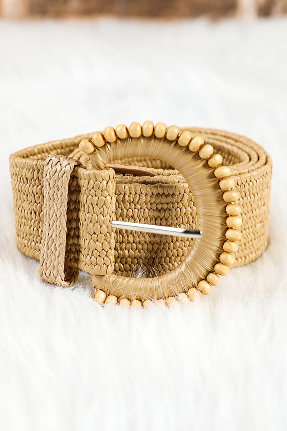 Camel Braided Leather Decor Belt - MAD RUFFI