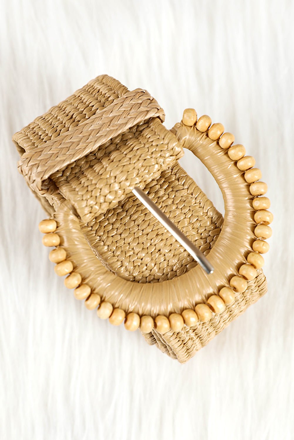 Camel Braided Leather Decor Belt - MAD RUFFI