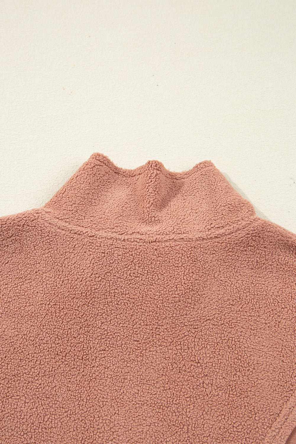 Camel Exposed Seam Side Pockets Half Zipper Baggy Sweatshirt - MAD RUFFI