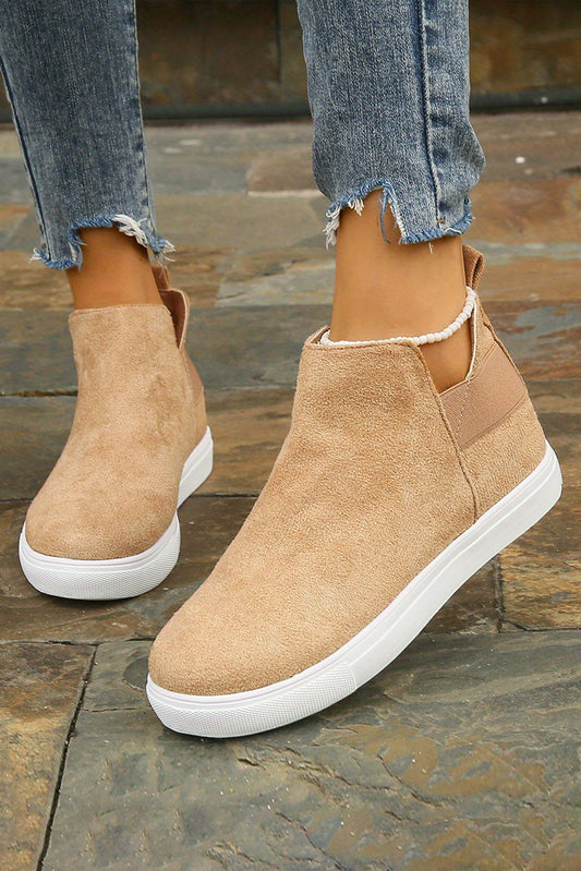 Camel High Top Slip-on Casual Sneakers - MAD RUFFI