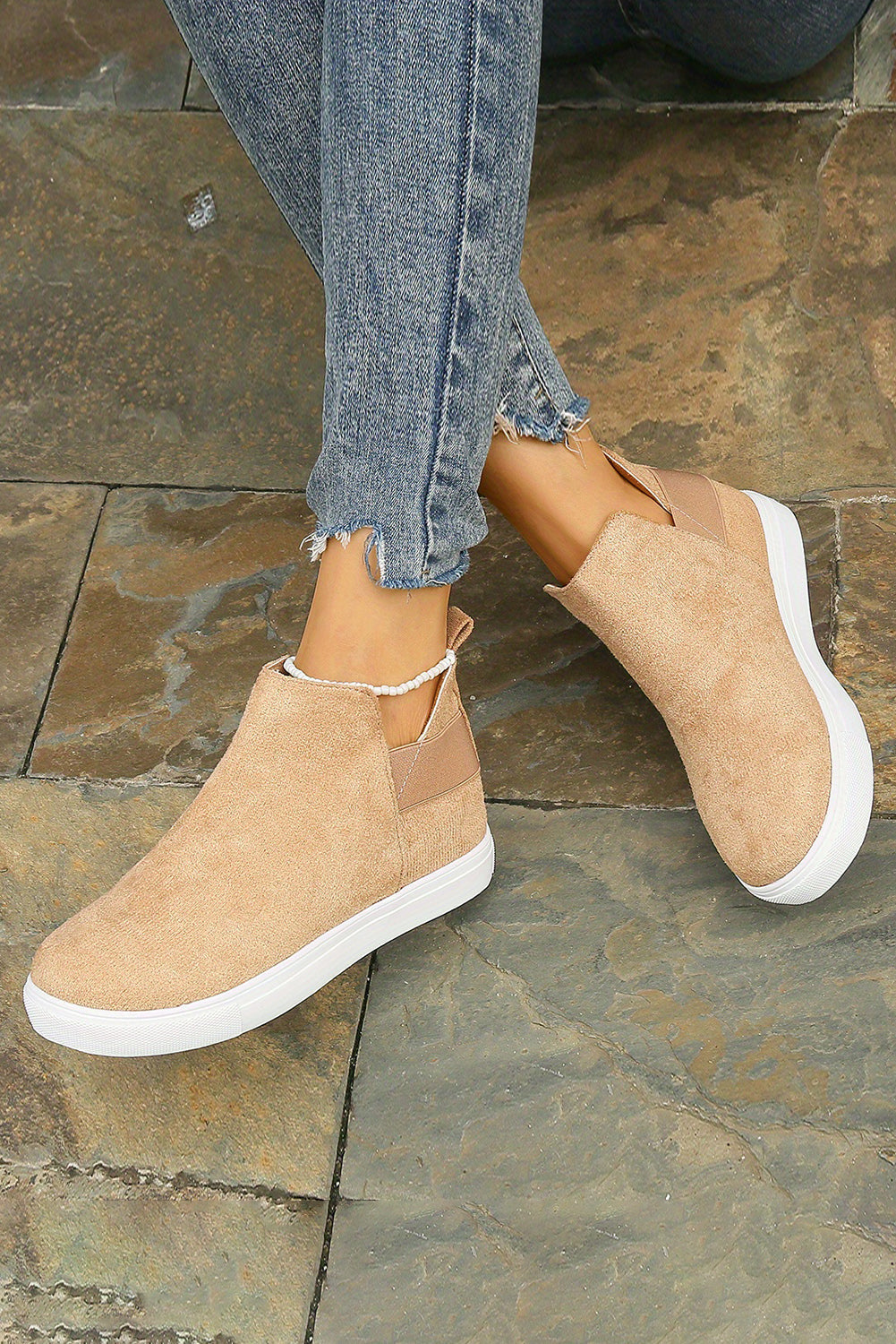 Camel High Top Slip-on Casual Sneakers - MAD RUFFI