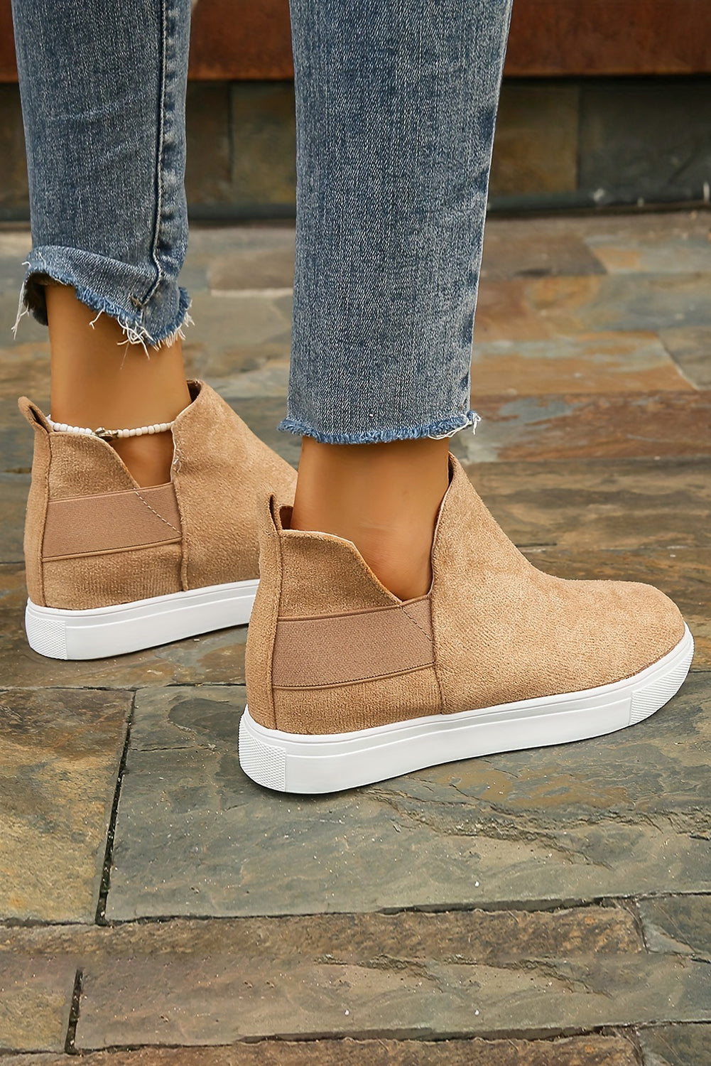 Camel High Top Slip-on Casual Sneakers - MAD RUFFI