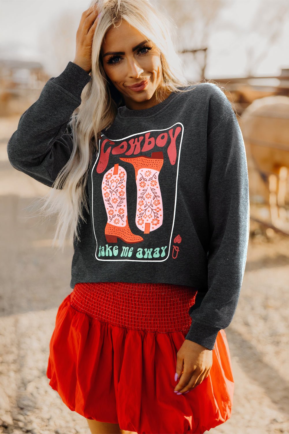 Carbon Grey Queen Card Drop Shoulder Graphic Sweatshirt - MAD RUFFI