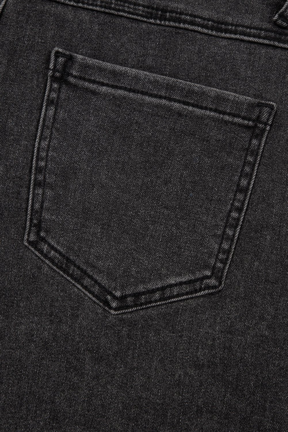 carbon grey raw hem high waist denim shorts - MAD RUFFI