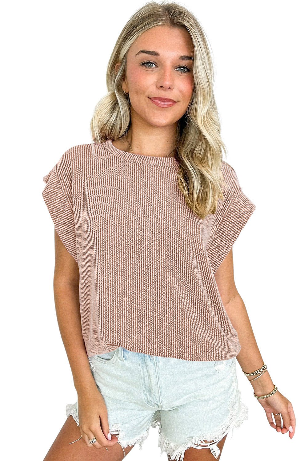 carbon grey twisted ribbed textured plain t shirt - MAD RUFFI