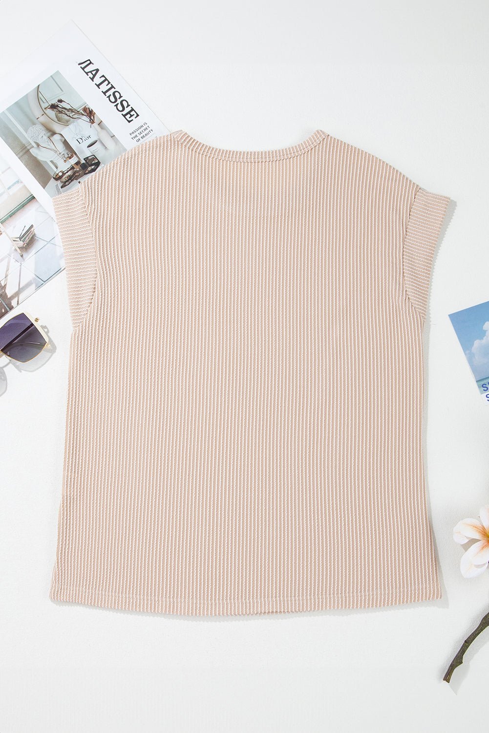 carbon grey twisted ribbed textured plain t shirt - MAD RUFFI