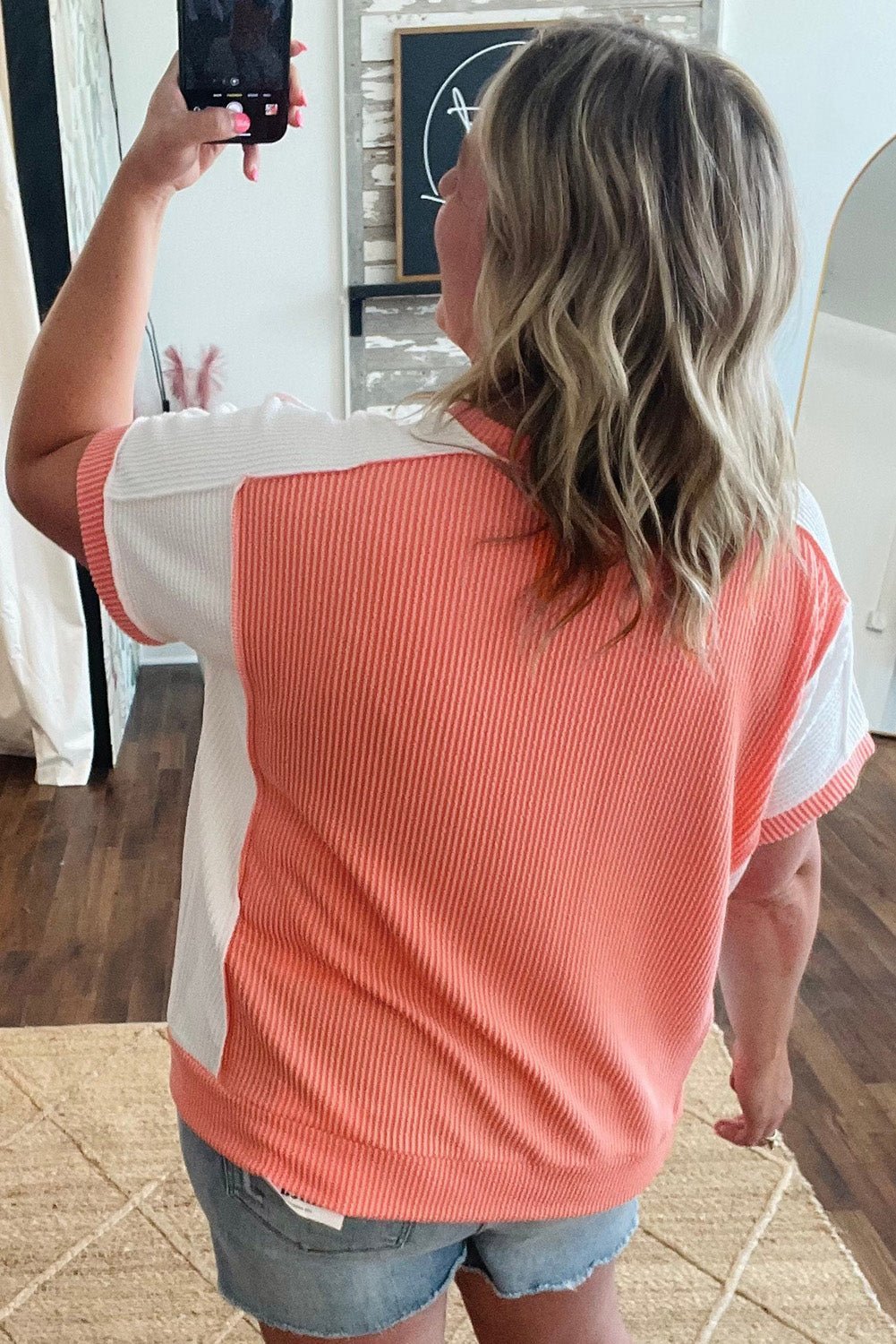 Carrot Twist Rib Colorblock Plus Size Top - MAD RUFFI