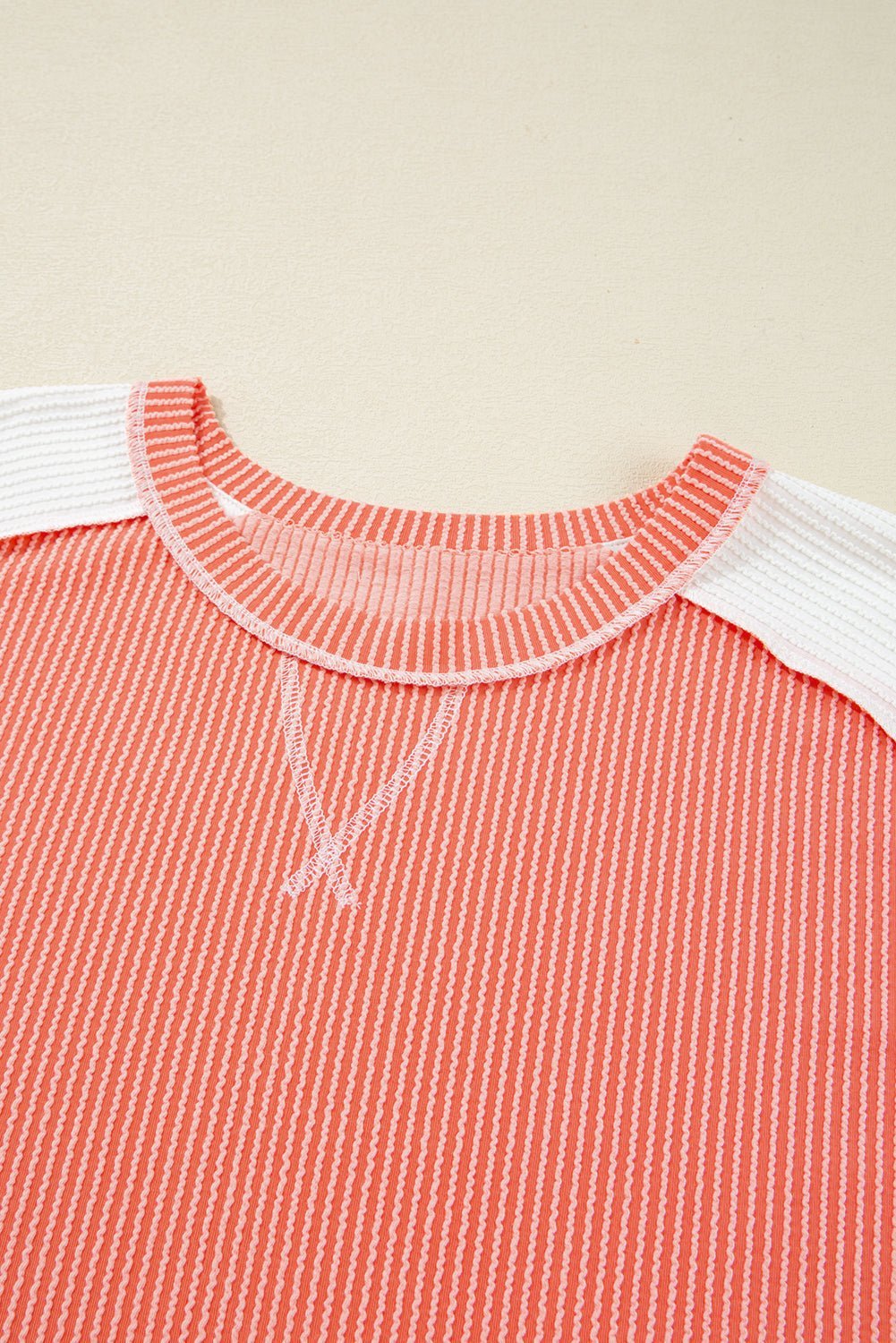 Carrot Twist Rib Colorblock Plus Size Top - MAD RUFFI