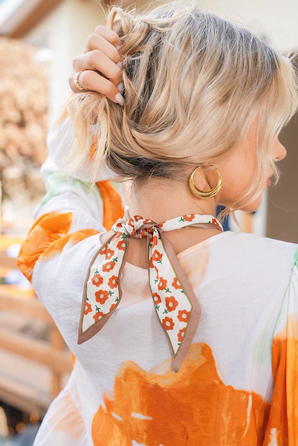 Carrot Vacation Starfish Pendant Floral Multifunction Scarf Necklace - MAD RUFFI