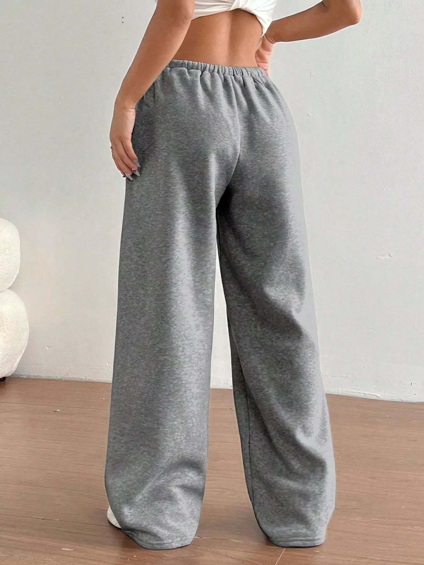 Casual Drawstring High Waist Wide Leg Sweatpants - MAD RUFFI