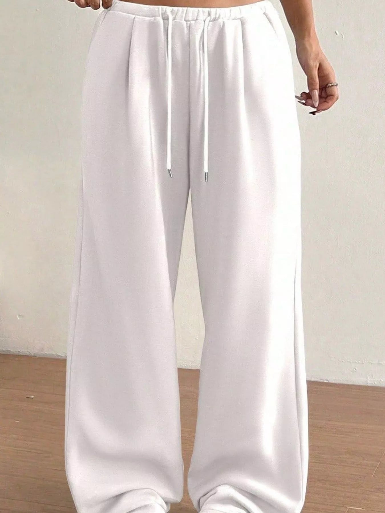 Casual Drawstring High Waist Wide Leg Sweatpants - MAD RUFFI