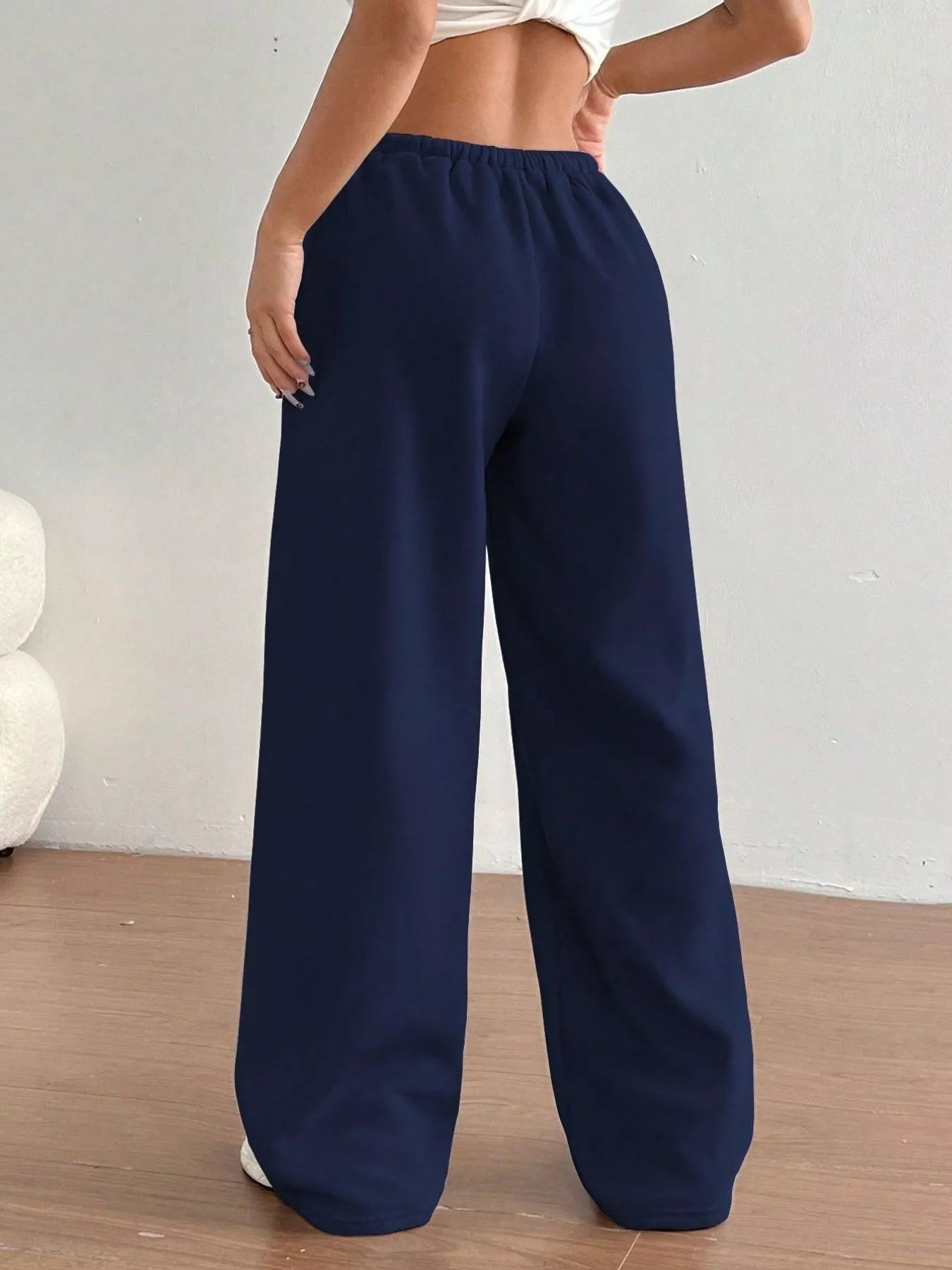 Casual Drawstring High Waist Wide Leg Sweatpants - MAD RUFFI
