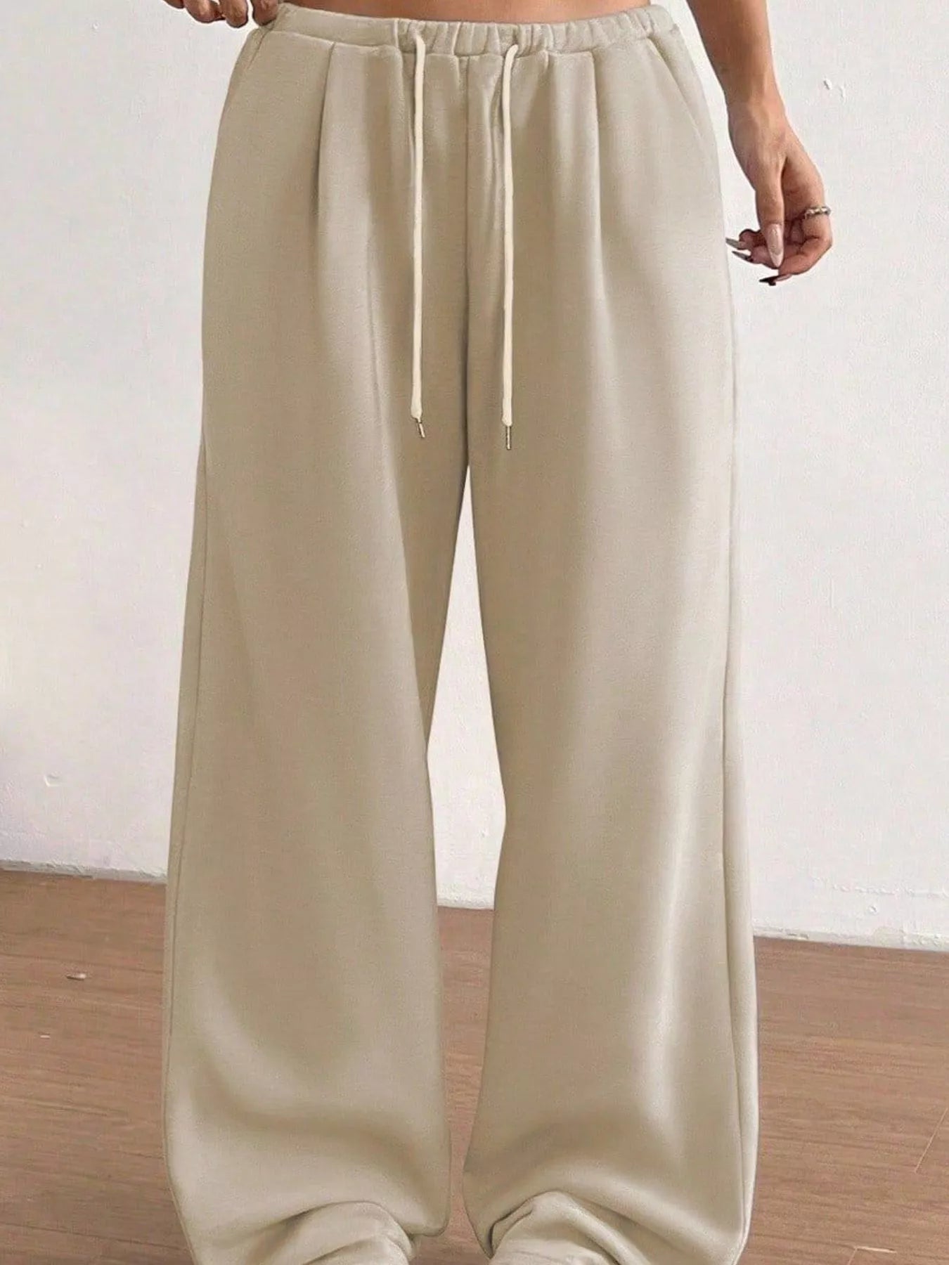 Casual Drawstring High Waist Wide Leg Sweatpants - MAD RUFFI