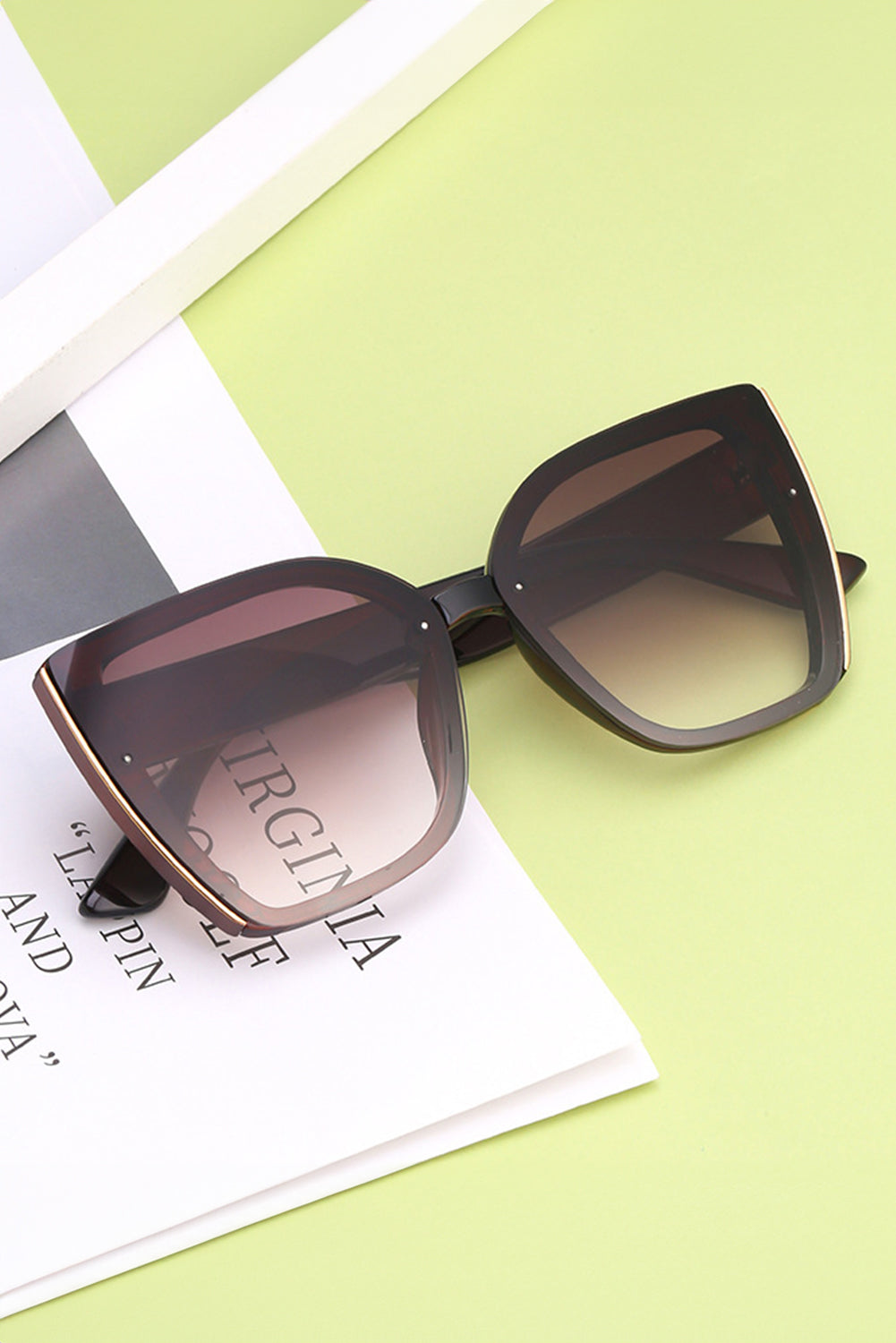 Carbon Grey Oversized Cat Eye Sunglasses