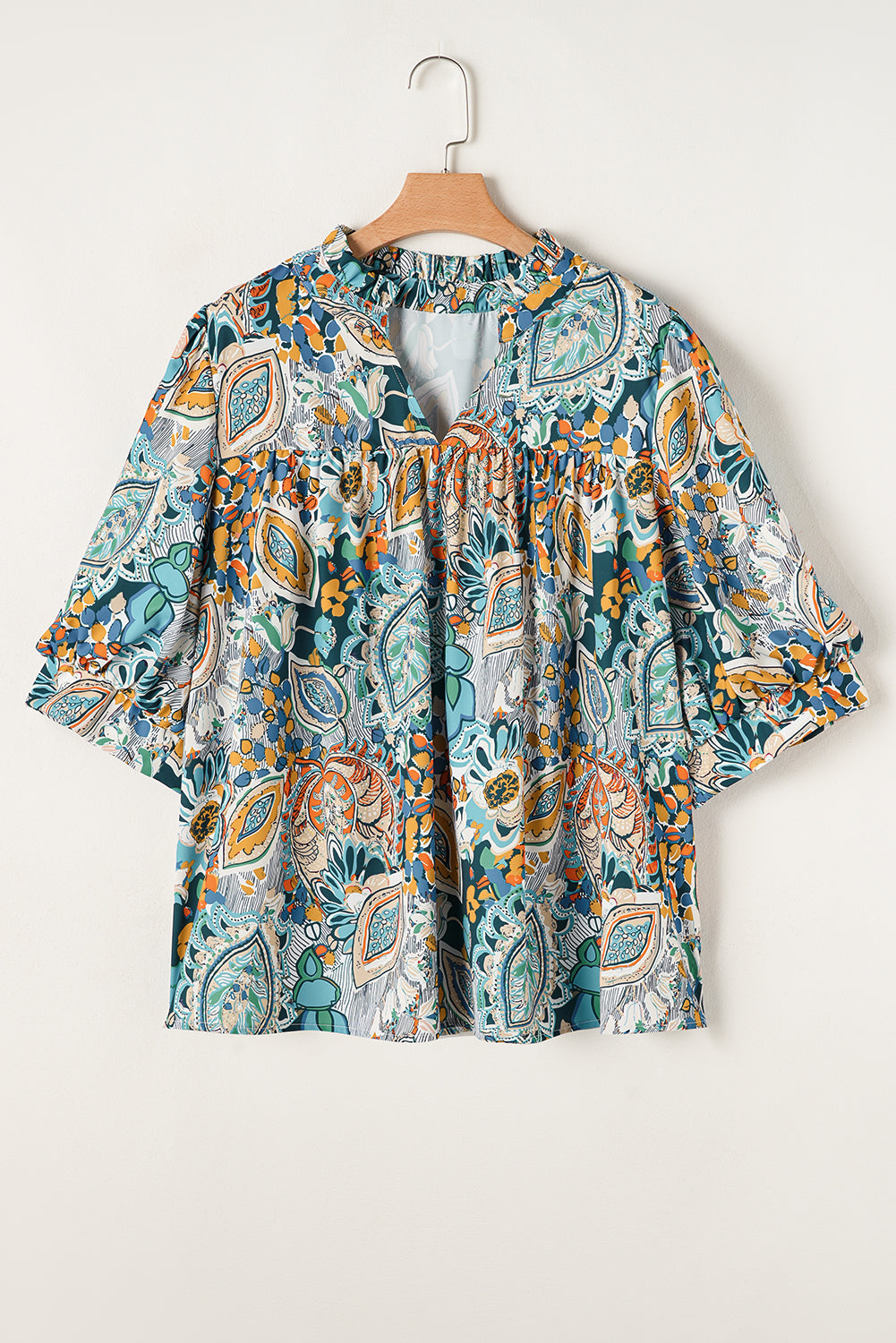 Blusa multicolor bohemio abstract vche -beque de talla grande