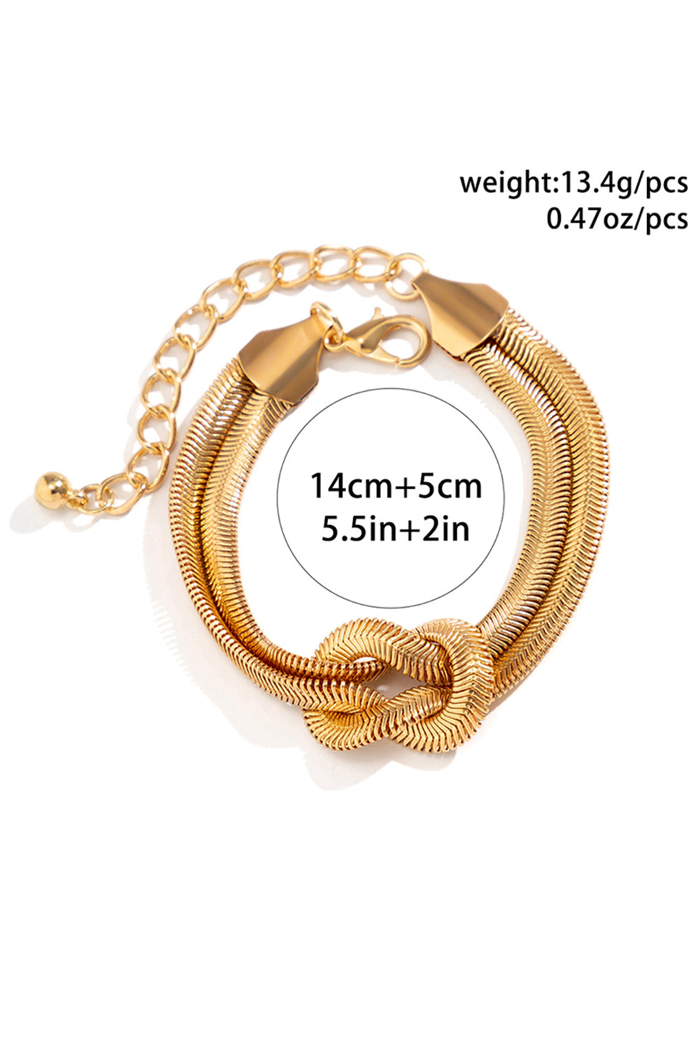 Diseño de brazalete ajustable de la cadena de huesos de serpiente de oro