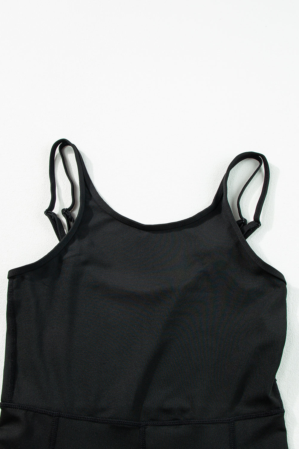 Black High Taies Backless Side Pockets Slim Fit Sports Jumps Suit