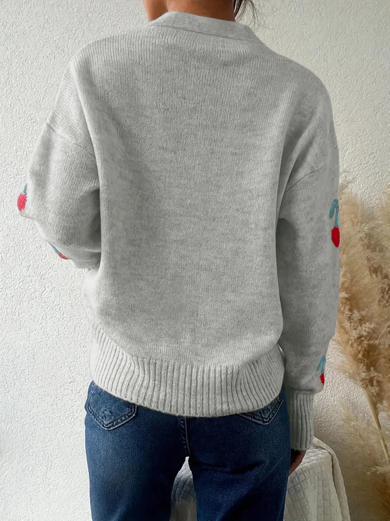 Cherry Button - Up Knit Cardigan - MAD RUFFI