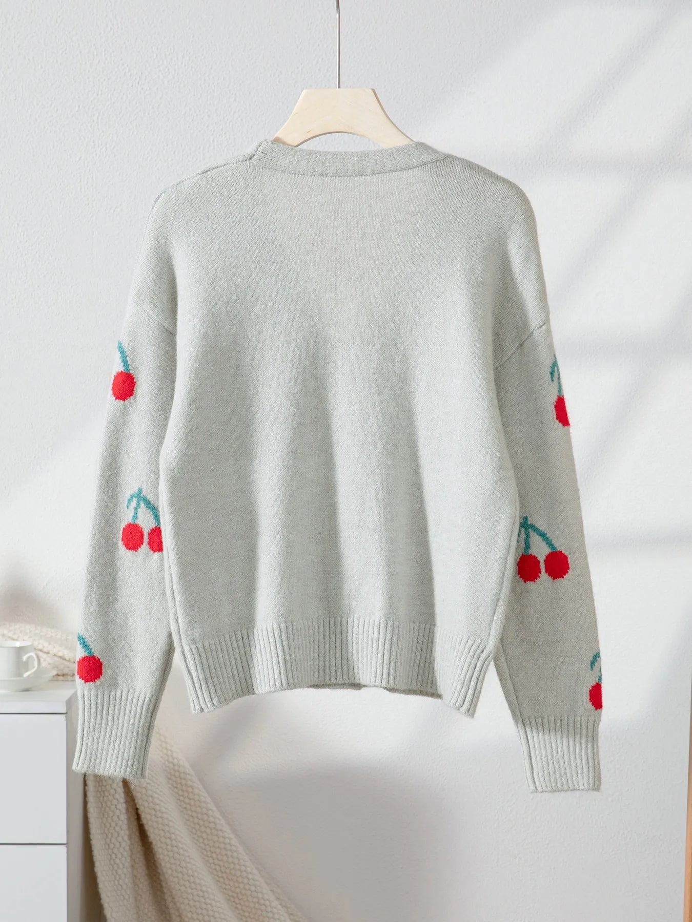 Cherry Button - Up Knit Cardigan - MAD RUFFI