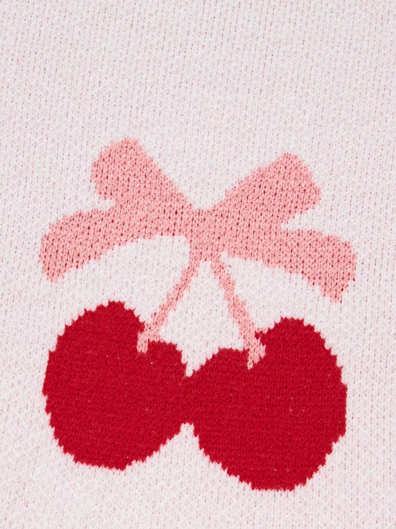 Cherry Pattern Drop Shoulder Sweater - MAD RUFFI