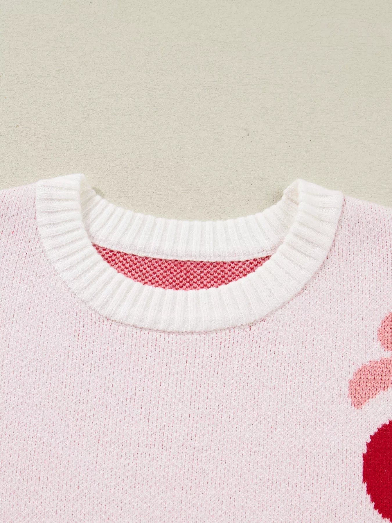 Cherry Pattern Drop Shoulder Sweater - MAD RUFFI