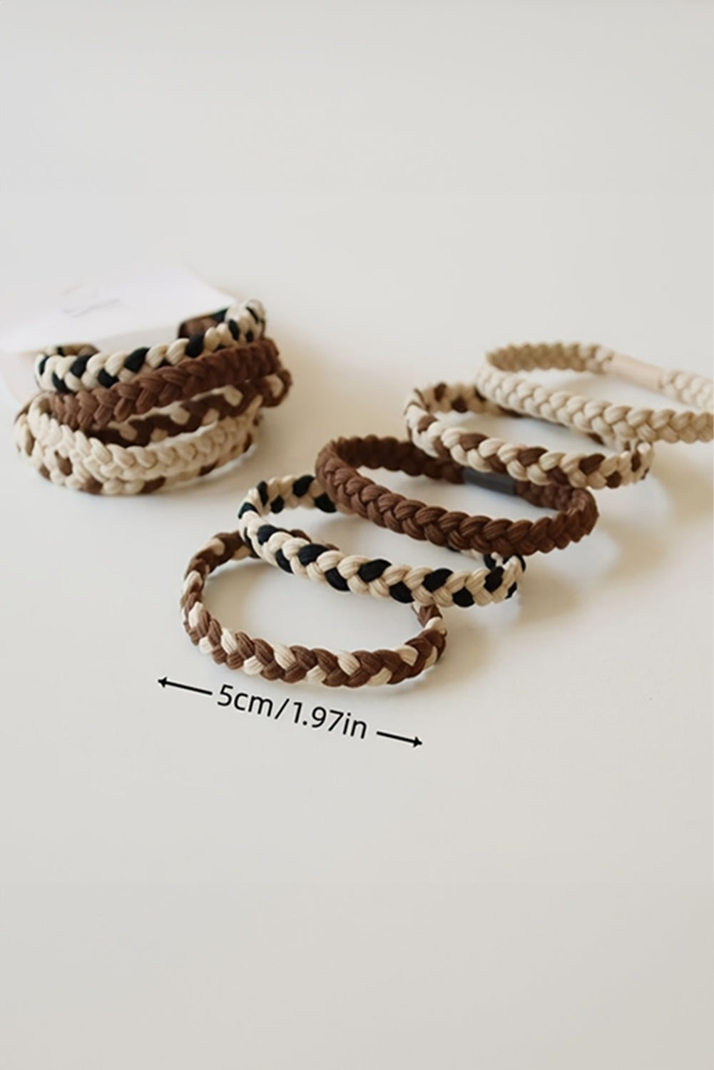 Chestnut 5Pcs Smile Face Decor Braided Hairband - MAD RUFFI