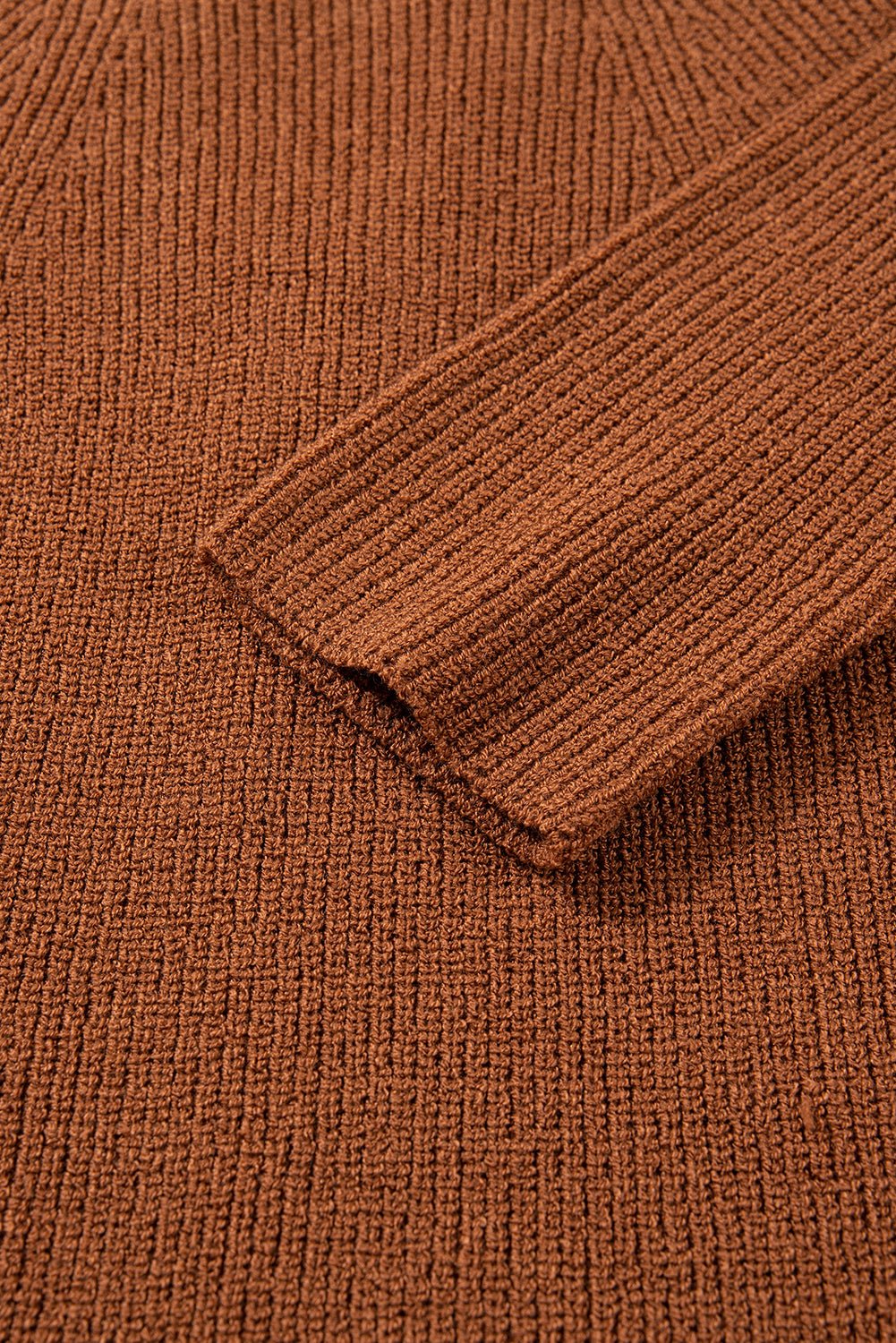 Chestnut Contrast Color V Neckline Knit Cardigan - MAD RUFFI