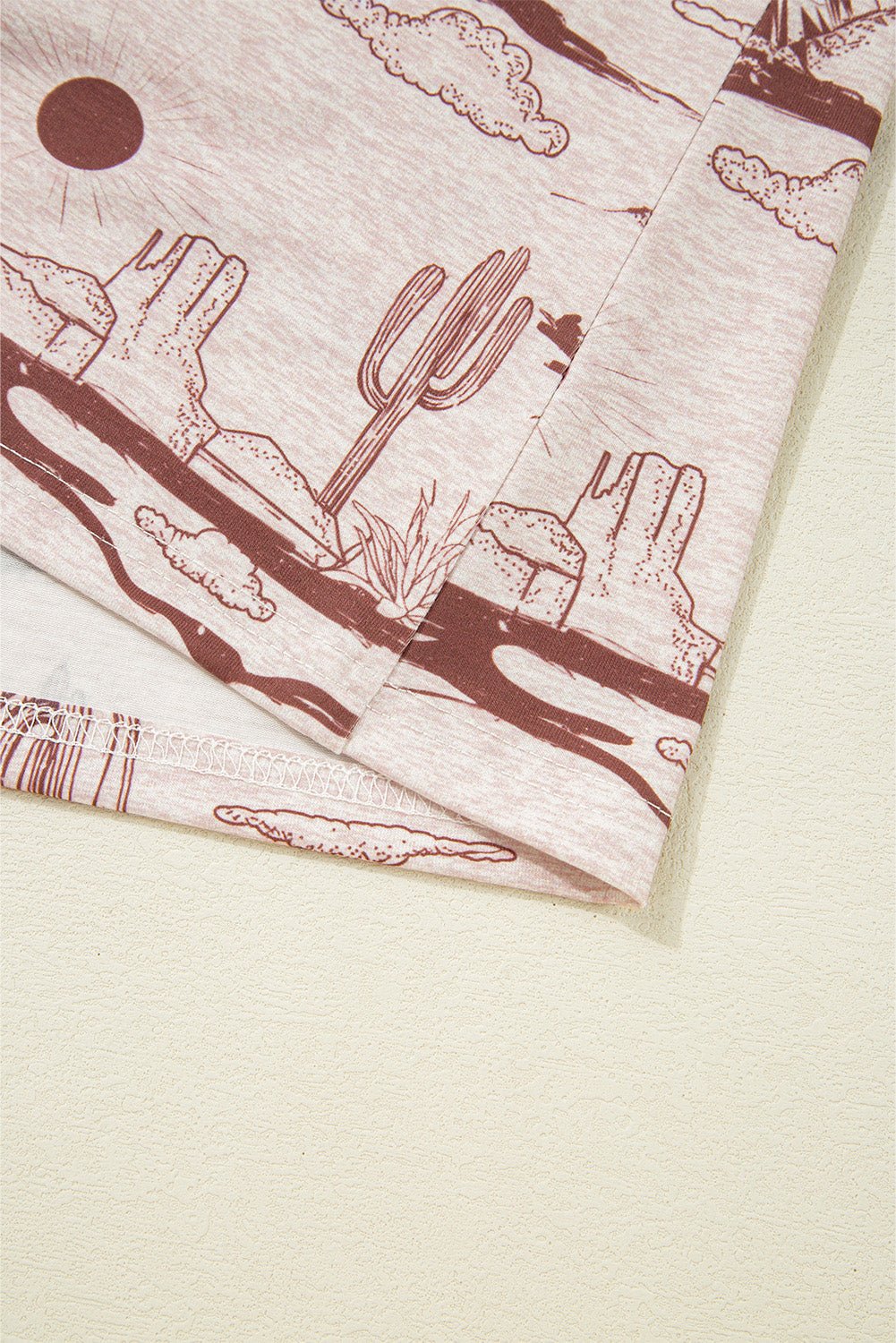 Chestnut Summer Desert Sand Print Short Sleeve Tee - MAD RUFFI