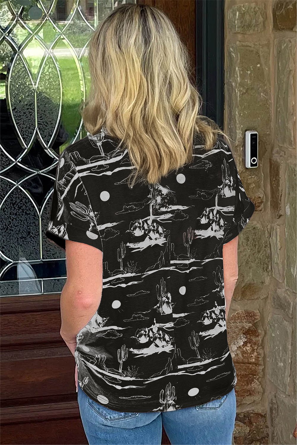 Chestnut Summer Desert Sand Print Short Sleeve Tee - MAD RUFFI