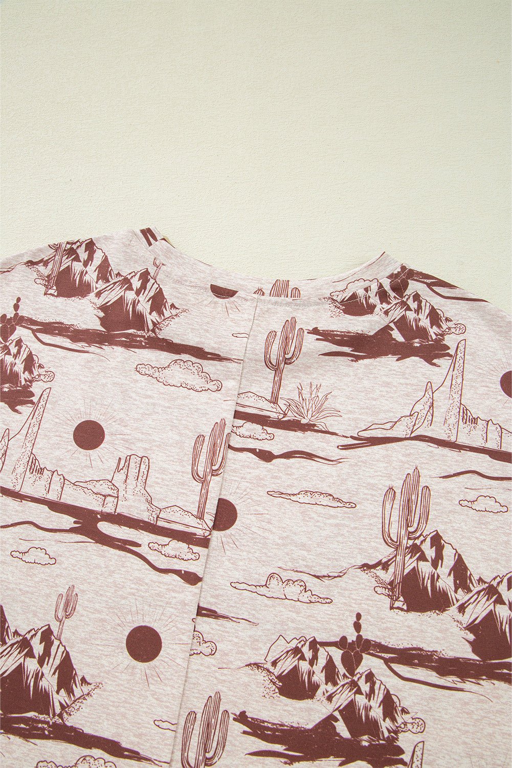 Chestnut Summer Desert Sand Print Short Sleeve Tee - MAD RUFFI