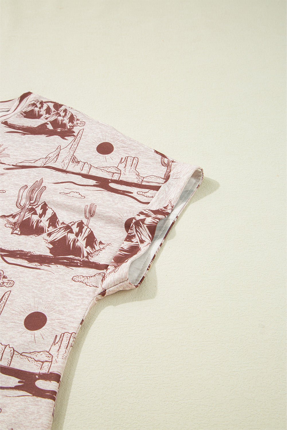 Chestnut Summer Desert Sand Print Short Sleeve Tee - MAD RUFFI