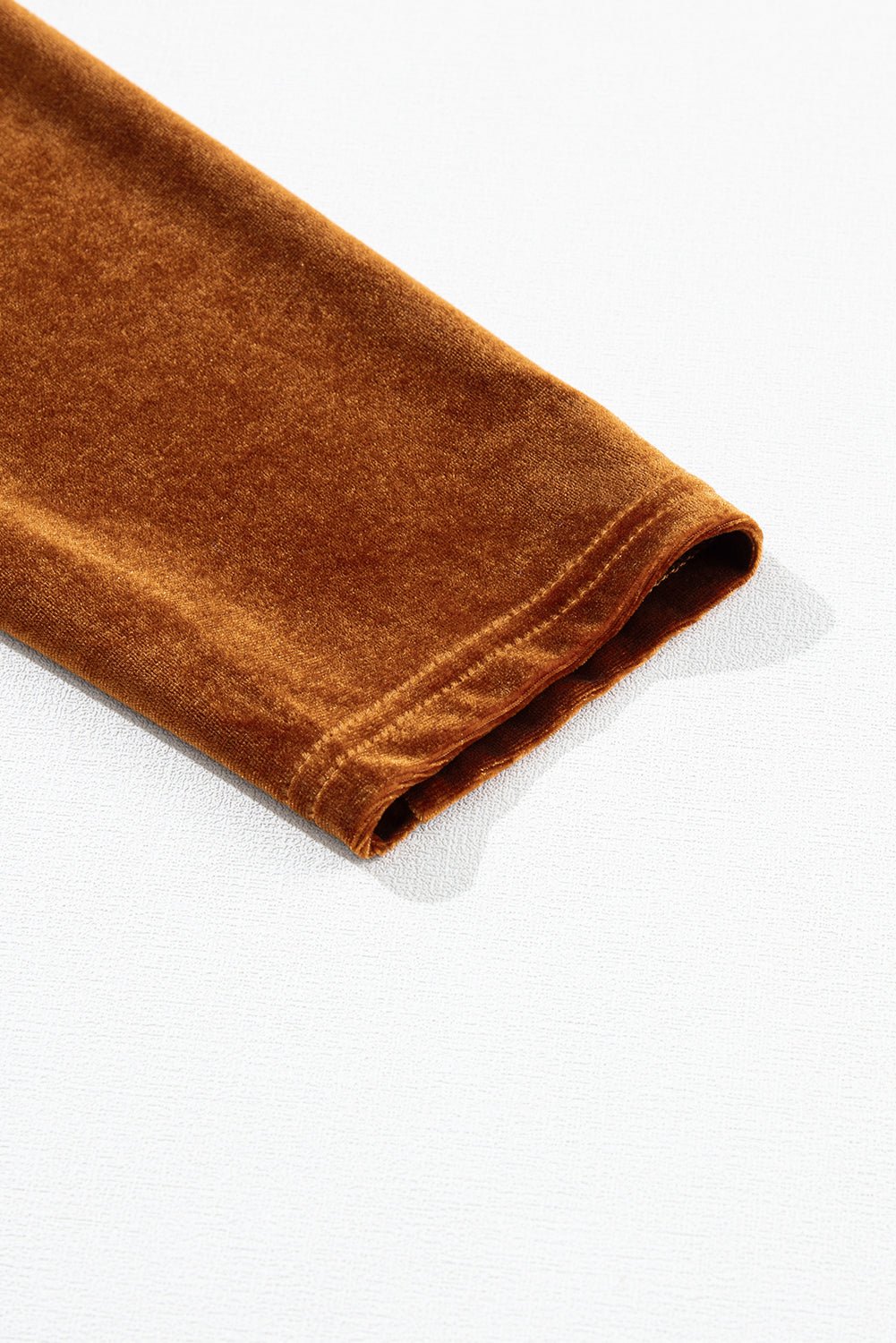 Chestnut Velvet Frilled Neck Gigot Sleeve Swing Dress - MAD RUFFI